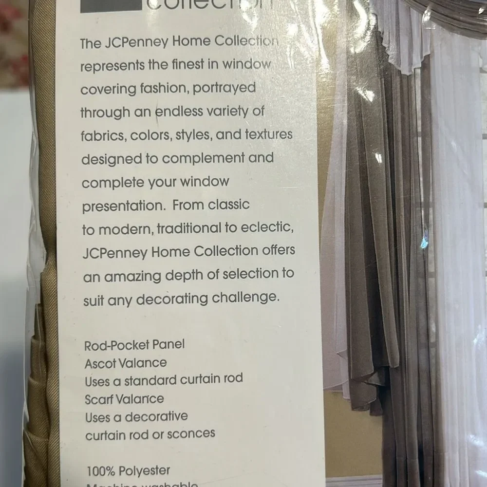 JCPenney Home Collection Lisette One Rod Pocket Panel Curtain Tan Nude 60 X 84